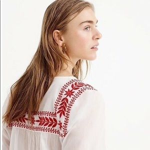 JCrew embroidered peasant top xs
